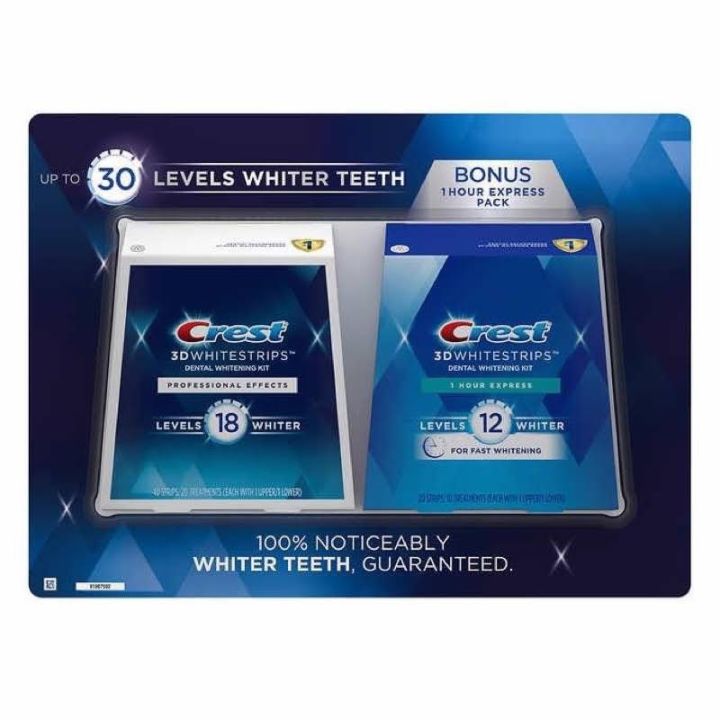Miếng Dán Trắng Răng CREST 3DWHITESTRIPS 30 LEVELS WHITER TEETH