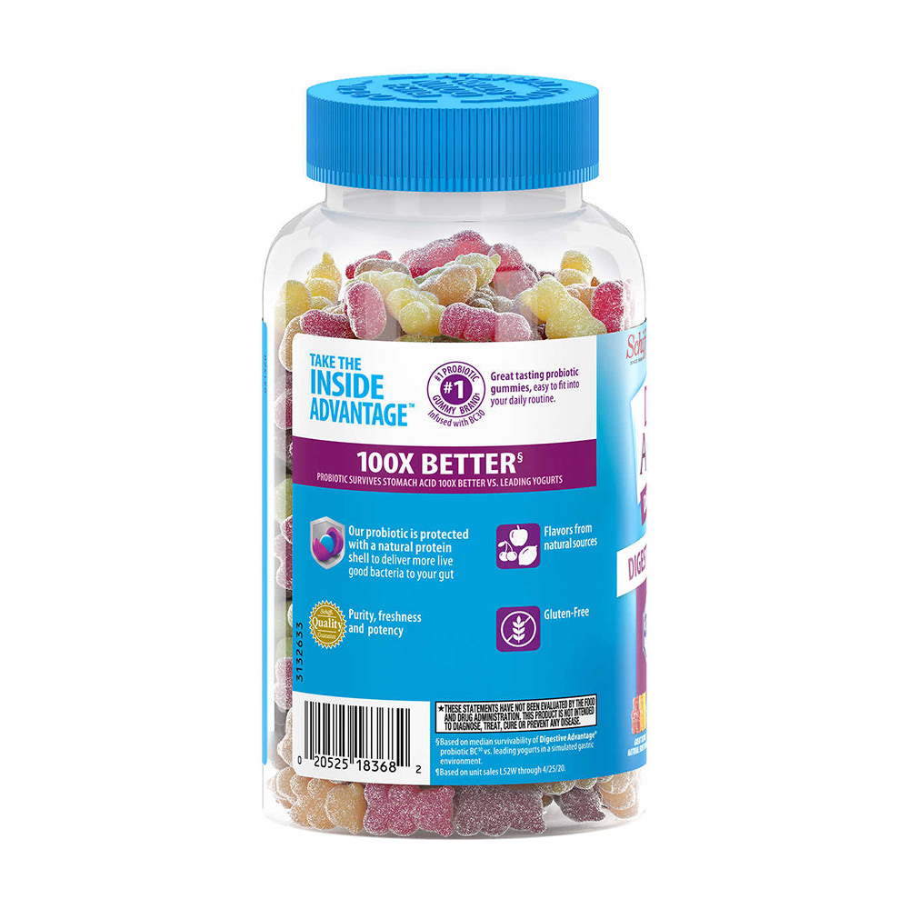 KẸO DẺO HỖ TRỢ TIÊU HÓA CHO TRẺ EM TỪ 3 TUỔI TRỞ LÊN VÀ NGƯỜI LỚN SCHIFF DIGESTIVE ADVANTAGE DAILYPOBIOTICS