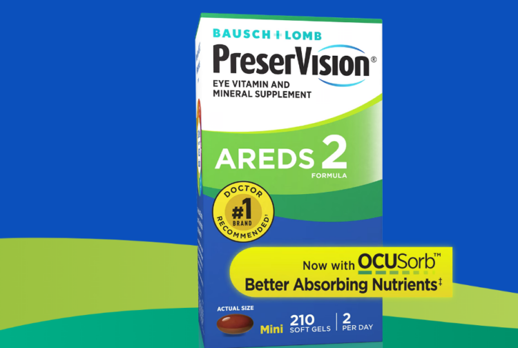 VIÊN UỐNG BỔ MẮT CHO NGƯỜI LỚN BAUSCH + LOMB PRESER VISION EYE VITAMIN AND MINERAL SUPPLEMENT AREDS 2 FORMULA - 210 VIÊN
