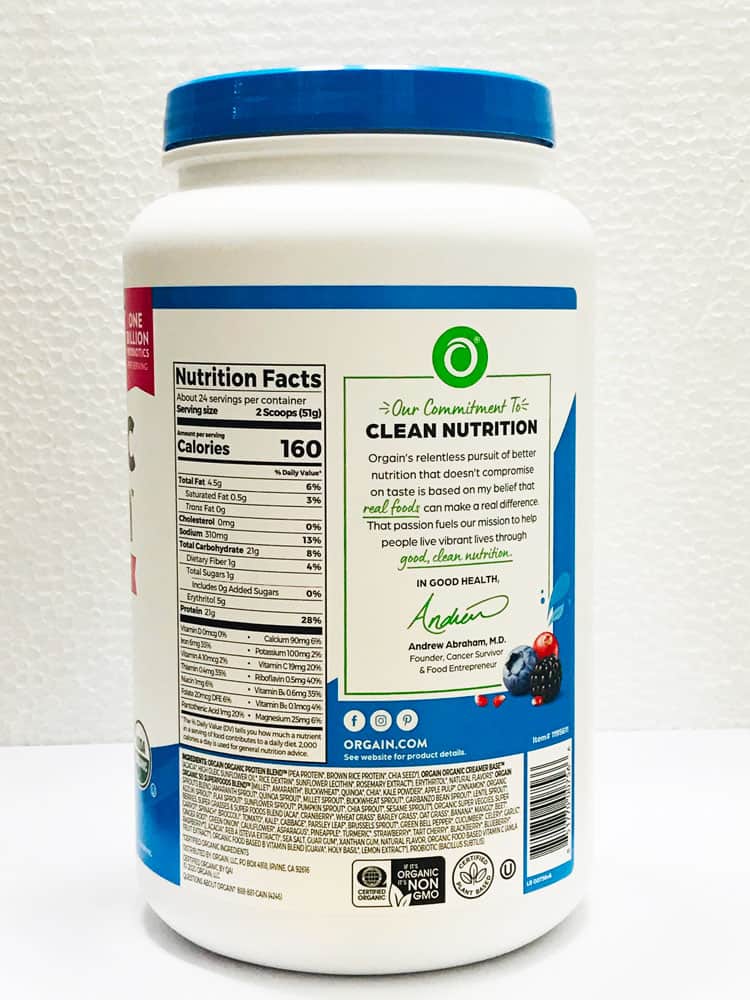 BỘT UỐNG BỔ SUNG CHẤT ĐẠM  ( PROTEIN ) HỮU CƠ THUẦN CHAY HƯƠNG VANI, ORGAIN ORGANIC PROTEIN VANILLA ( HỘP 1.22KG )