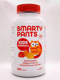 KẸO DẺO DINH DƯỠNG  BỔ SUNG VITAMIN TỔNG HỢP CHO TRẺ EM SMARTY PANTS KIDS FORMULA MULTIVITAMIN OMEGA 3 FISH OIL, VITAMIN D3 AND CHOLINE ( HỘP 180 VIÊN )
