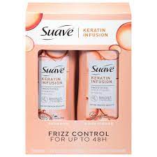 CẶP DẦU GỘI, XẢ PHỤC HỒI GIÚP TÓC SUÔN MƯỢT, BỔ SUNG KERATIN, LÝ TƯỞNG CHO TÓC XOĂN, TÓC KHÔ VÀ XƠ RỐI, SUAVE KERATIN INFUSION SMOOTHING FOR FRIZZY HAIR ( 1 CHAI DẦU GỘI SMOOTHING SHAMPOO 532ML + 1 CHAI DẦU XẢ SMOOTHING CONDITIONER 532ML )