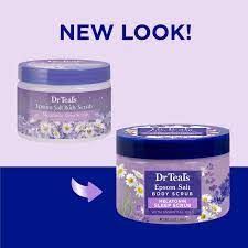 DUNG DỊCH MUỐI TẮM TẨY TẾ BÀO CHẾT, DƯỠNG ẨM,  GIÚP THƯ GIÃN GIẢM ĐAU NHỨC, CĂNG THẲNG MỆT MỎI. GIÚP NGỦ NGON VỚI HƯƠNG HOA CÚC VÀ LAVENDER DR TEAL'S EPSOM SALT BODY SCRUB MELATONIN SLEEP SCRUB WITH ESSENTIAL OILS 454GR