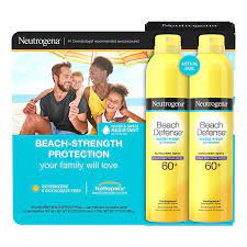 SET 2 CHAI XỊT CHỐNG NẮNG TOÀN THÂN PHỔ RỘNG NEUTROGENA BEACH DEFENSE SUNSCREEN SPRAY SPF 60+ ( HỘP 2 CHAI  x 240G )
