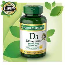 VIÊN UỐNG BỔ SUNG VITAMIN D3, NATURE’S BOUNTY D3 125 MCG (5000IU) HỘP 400 VIÊN NANG MỀM