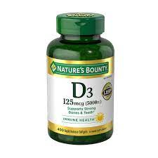 VIÊN UỐNG BỔ SUNG VITAMIN D3, NATURE’S BOUNTY D3 125 MCG (5000IU) HỘP 400 VIÊN NANG MỀM