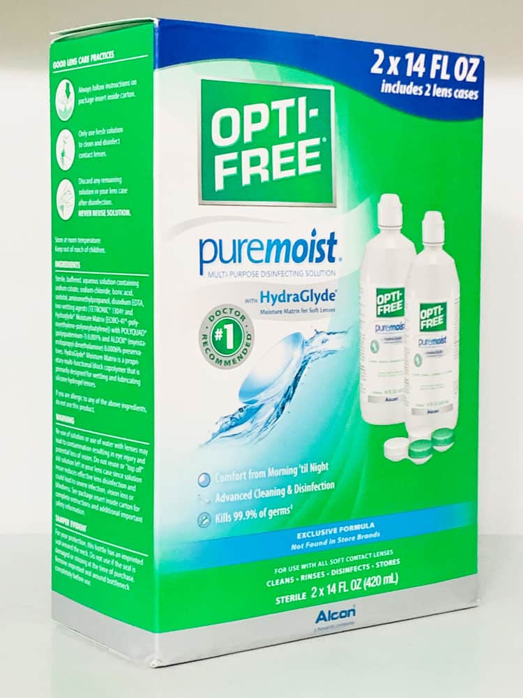 Nước Ngâm Kính Áp Tròng OPTI-FREE Puremoist set 2 chai 420ml