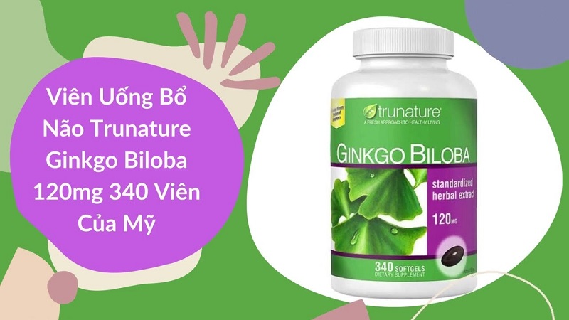 VIÊN UỐNG BỔ NÃO TRUNATURE GINKGO BILOBA 120MG ( HỘP 340 VIÊN NANG MỀM )