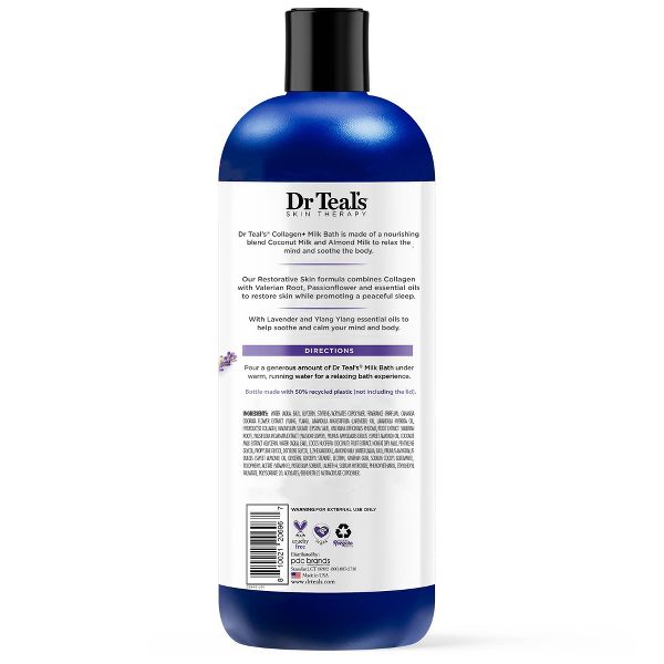 SỮA TẮM TRỊ LIỆU GIÚP THƯ GIÃN PHỤC HỒI LÀM SÁNG DA TỰ NHIÊN, RẠNG RỠ VÀ NUÔI DƯỠNG LÀN DA VỚI COLLAGEN, HOA LẠC TIÊN, HOA OẢI HƯƠNG , SỮA DỪA VÀ SỮA HẠNH NHÂN, DR TEAL'S SKIN THERAPY MILK BATH COLLAGEN RESTORATIVE SKIN 946ML