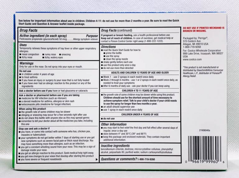 DUNG DỊCH XỊT MŨI DỊ ỨNG, HỖ TRỢ VIÊM XOANG KIRKLAND SIGNATURE ALLER - FLO 50MCG ALLERGY SPRAY ( SET 5 CHAI x 18.2ML )