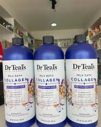 SỮA TẮM TRỊ LIỆU GIÚP THƯ GIÃN PHỤC HỒI LÀM SÁNG DA TỰ NHIÊN, RẠNG RỠ VÀ NUÔI DƯỠNG LÀN DA VỚI COLLAGEN, HOA LẠC TIÊN, HOA OẢI HƯƠNG , SỮA DỪA VÀ SỮA HẠNH NHÂN, DR TEAL'S SKIN THERAPY MILK BATH COLLAGEN RESTORATIVE SKIN 946ML