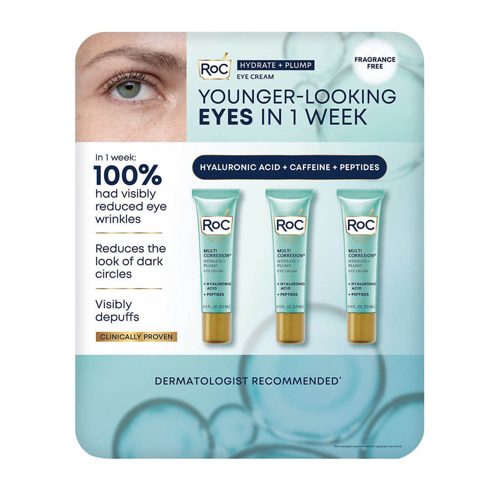 KEM DƯỠNG DA MẮT ROC HYDRATE+PLUMP EYE CREAM YOUNGER-LOOKING EYES IN 1 WEEK ( TUÝP x 17.7ML ) )