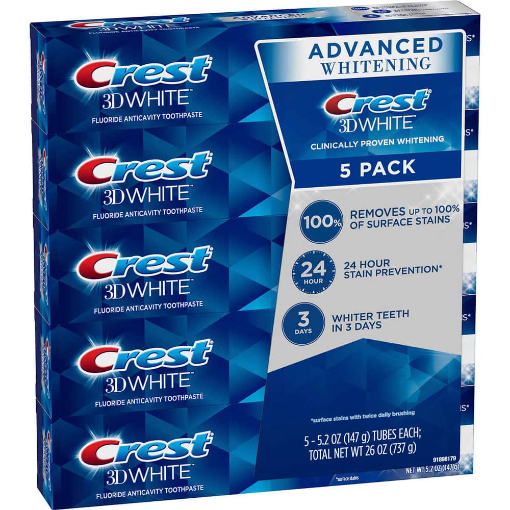 Kem Đánh Răng Crest 3DWhite Fluoride Anticavity Toothpaste 147g