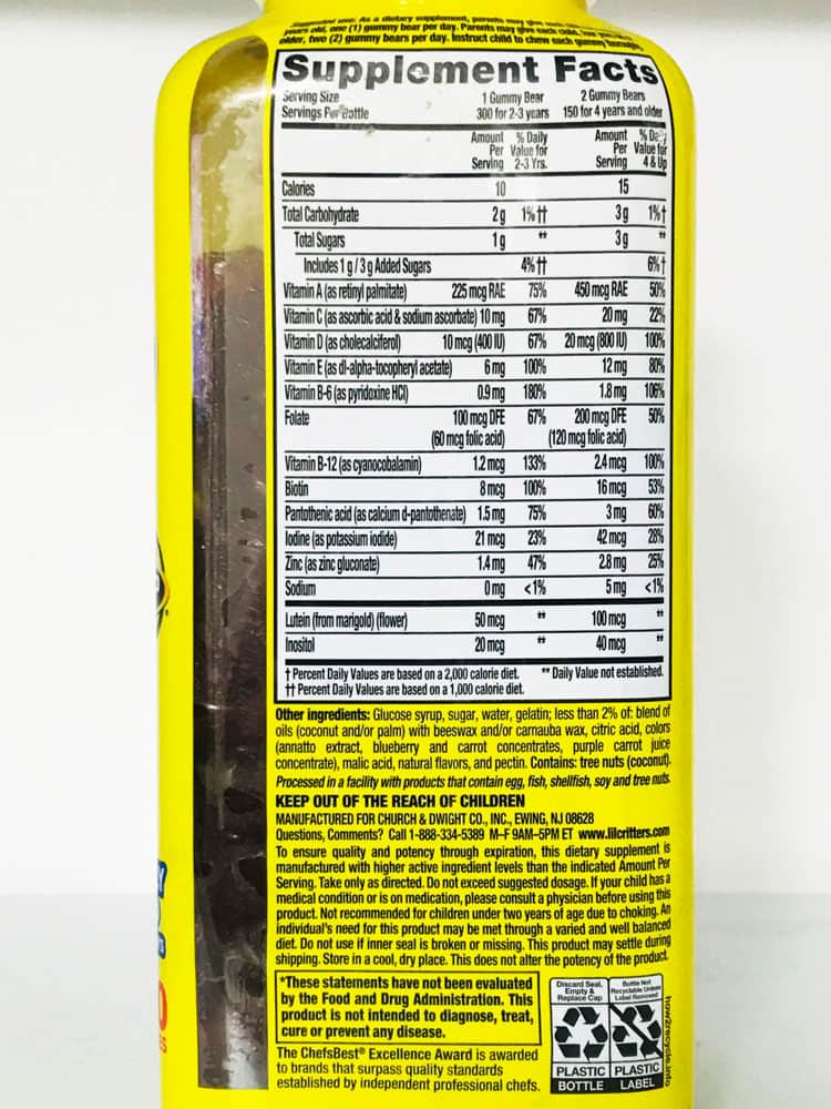 Kẹo Dẻo Gấu bổ sung vitain tổng hợp cho trẻ em L'il Critters Gummy Vites 300 viên