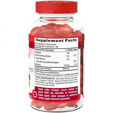 KẸO DẺO HỖ TRỢ GIẢM CÂN, THANH LỌC CƠ THỂ GIẤM TÁO HỮU CƠ NATURE'S TRUTH  ORGANIC APPLE CIDER VINEGAR  ( HỘP 120 VIÊN )