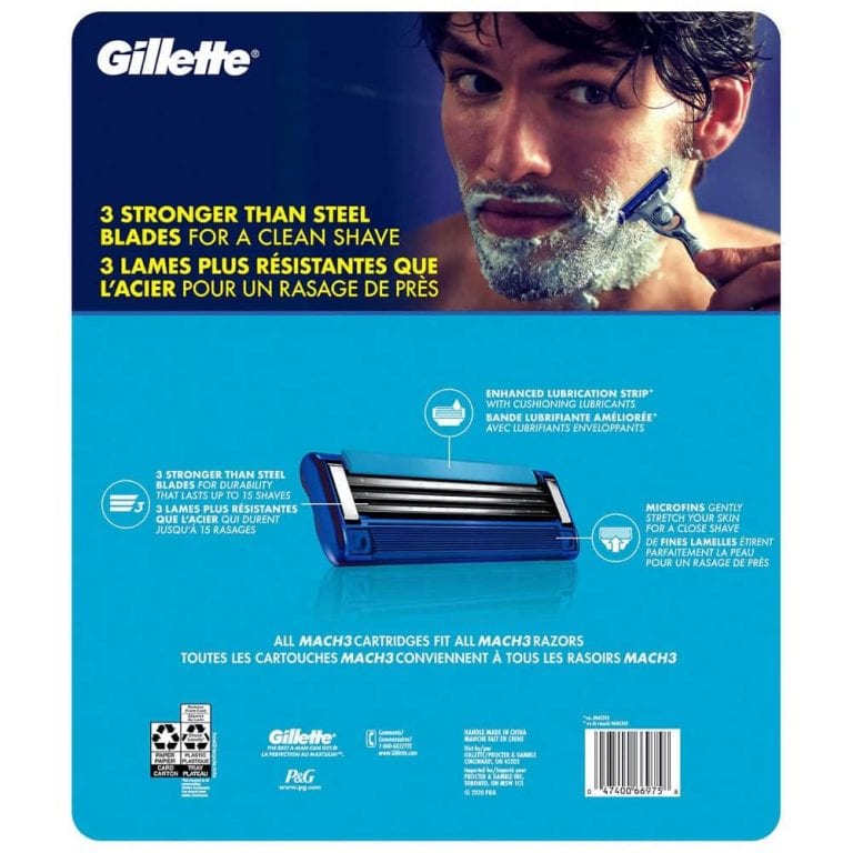 SET DAO CẠO RÂU 3 LƯỠI GILLETTE MACH3 TURBO GỒM 1 DAO CẠO VÀ 20 LƯỠI