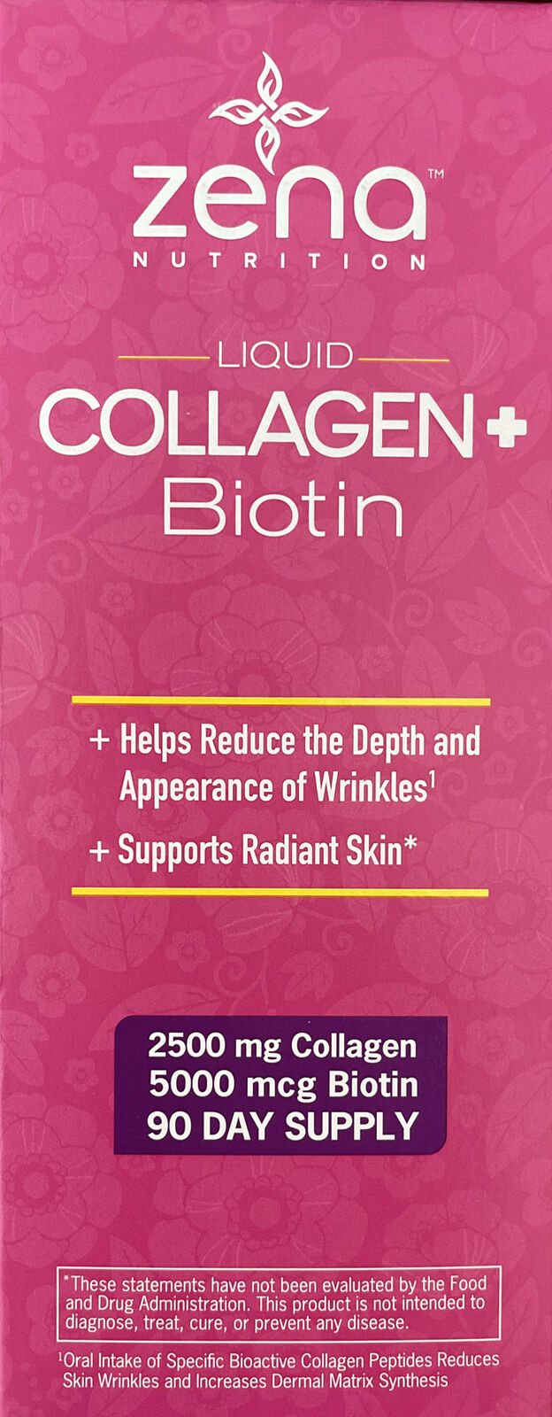 NƯỚC UỐNG BỔ SUNG COLLAGEN + BIOTIN KHÔNG ĐƯỜNG CHỐNG OXY HÓA LÀM ĐẸP DA, TỐT CHO XƯƠNG KHỚP ZENA NUTRITION LIQUID COLLAGEN 2500G + BIOTIN 5000MCG CHAI 900ML