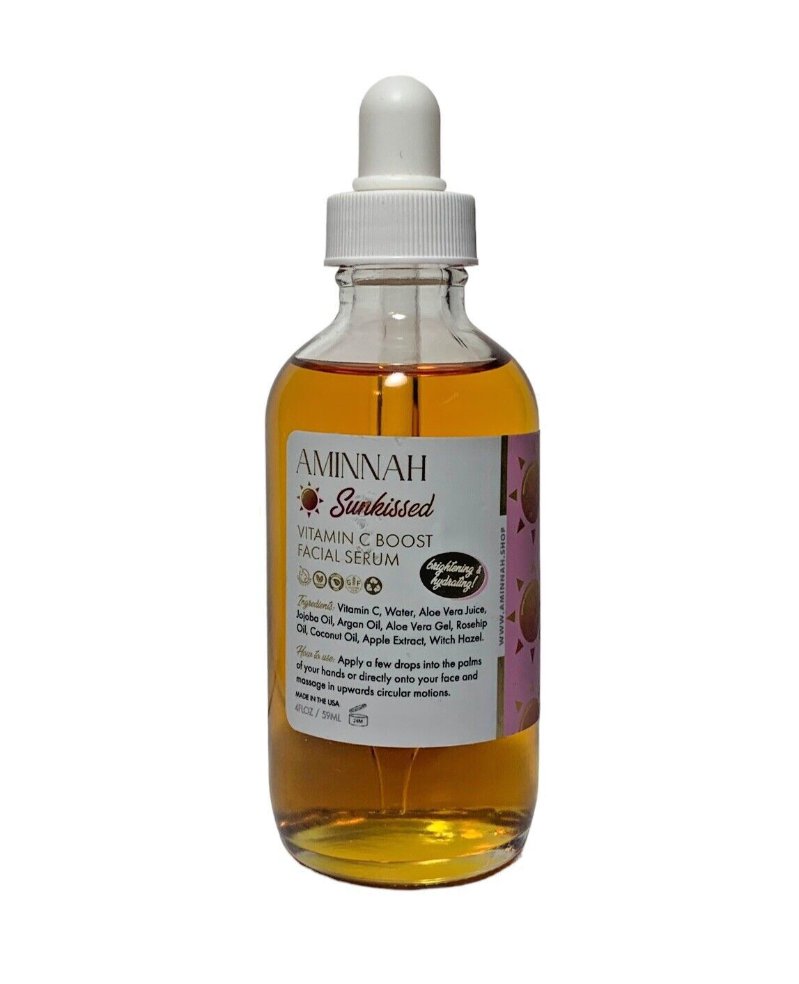 SERUM TĂNG CƯỜNG VITAMIN C CHO DA MẶT AMINNAH SUNKISSED VITAMIN C BOOST FACIAL SERUM 4OZ