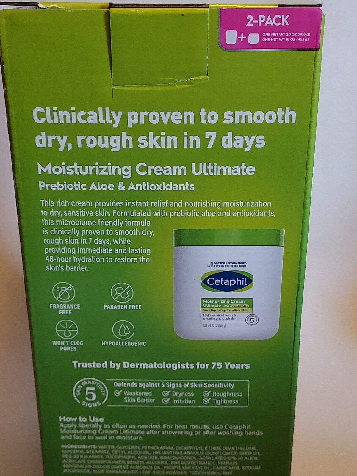 Kem dưỡng ẩm dành cho da khô & nhạy cảm Cetaphil Moisturizing Cream for Very Dry To Dry, Sensitive Skin Set 2 Hộp ( 453G + 566G )