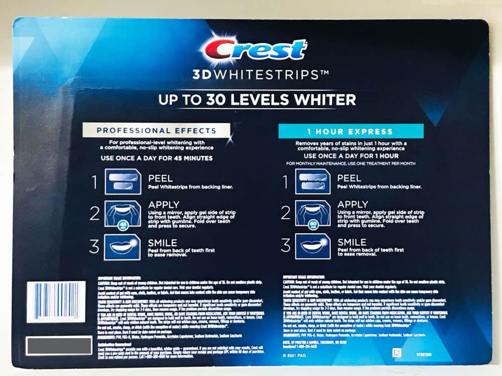 Miếng Dán Trắng Răng CREST 3DWHITESTRIPS 30 LEVELS WHITER TEETH