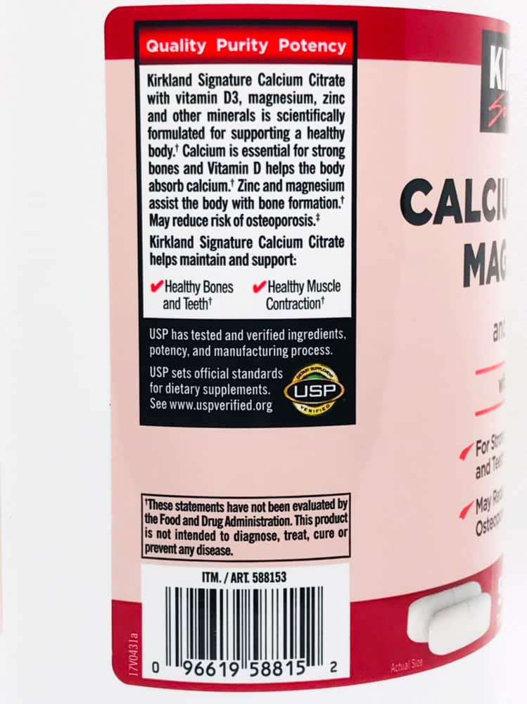 Viên Uống Hỗ Trợ Xương Khớp KIRKLAND SIGNATURE CALCIUM CITRATE MAGNESIUM and ZINC with VITAMIN D3