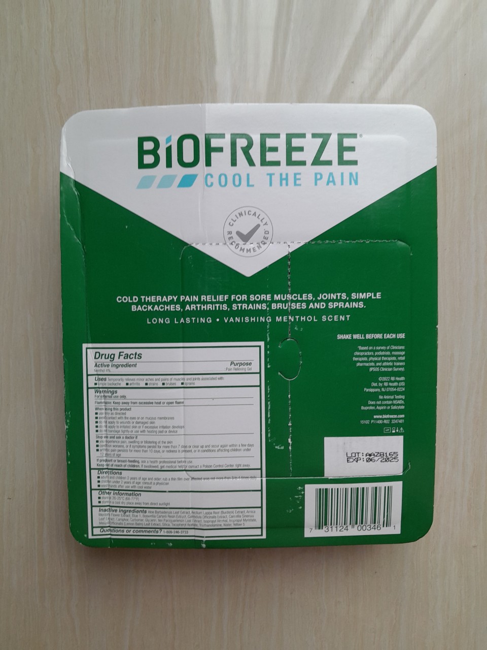 Set dầu lạnh xoa bóp giảm đau nhanh Biofreeze Roll On 89ml x2