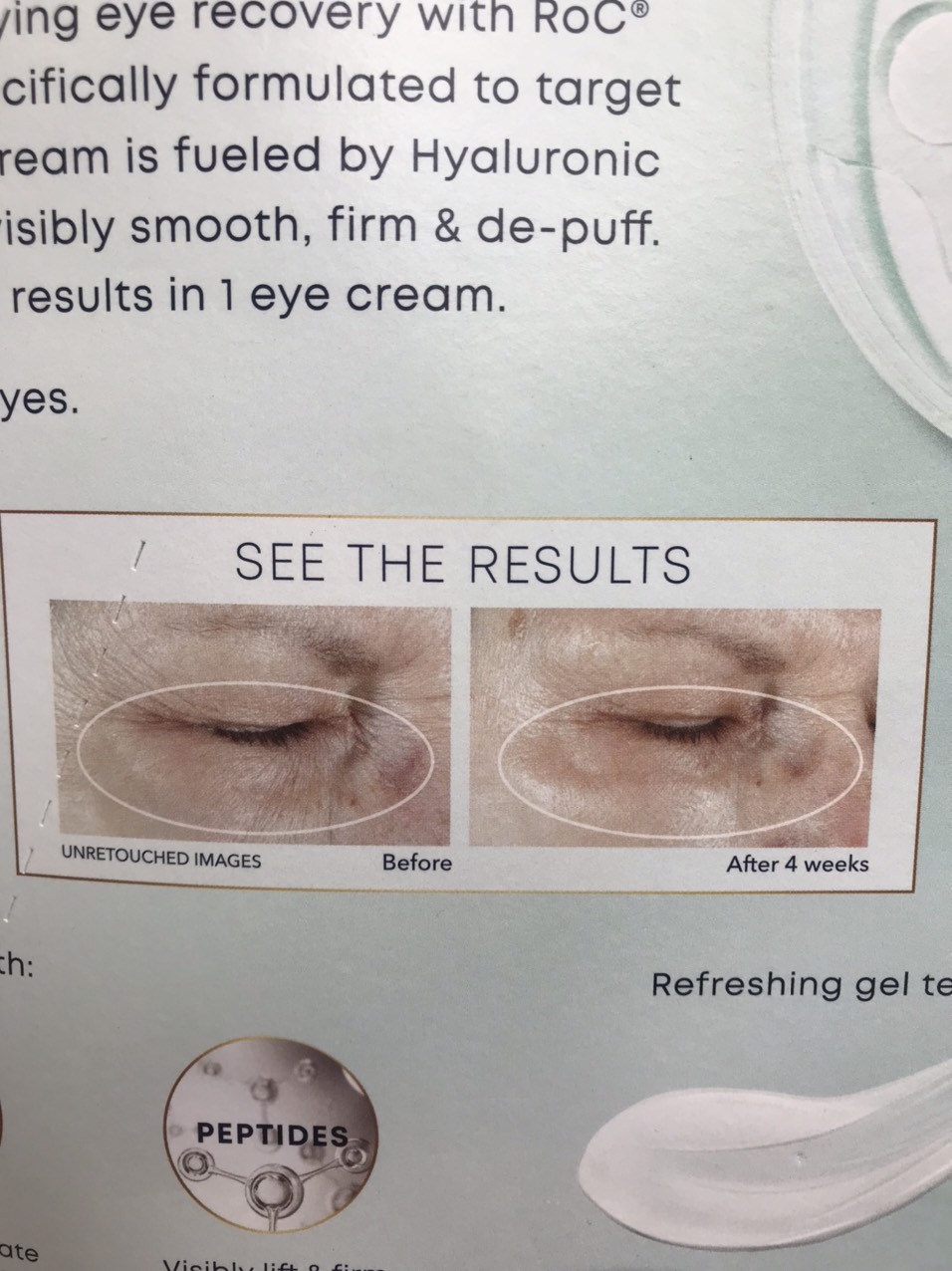 KEM DƯỠNG DA MẮT ROC HYDRATE+PLUMP EYE CREAM YOUNGER-LOOKING EYES IN 1 WEEK ( TUÝP x 17.7ML ) )