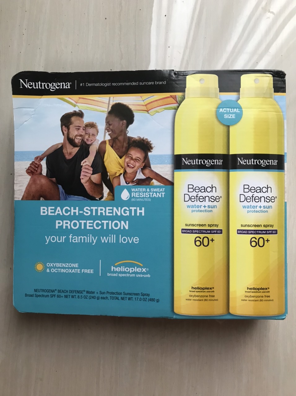 SET 2 CHAI XỊT CHỐNG NẮNG TOÀN THÂN PHỔ RỘNG NEUTROGENA BEACH DEFENSE SUNSCREEN SPRAY SPF 60+ ( HỘP 2 CHAI  x 240G )