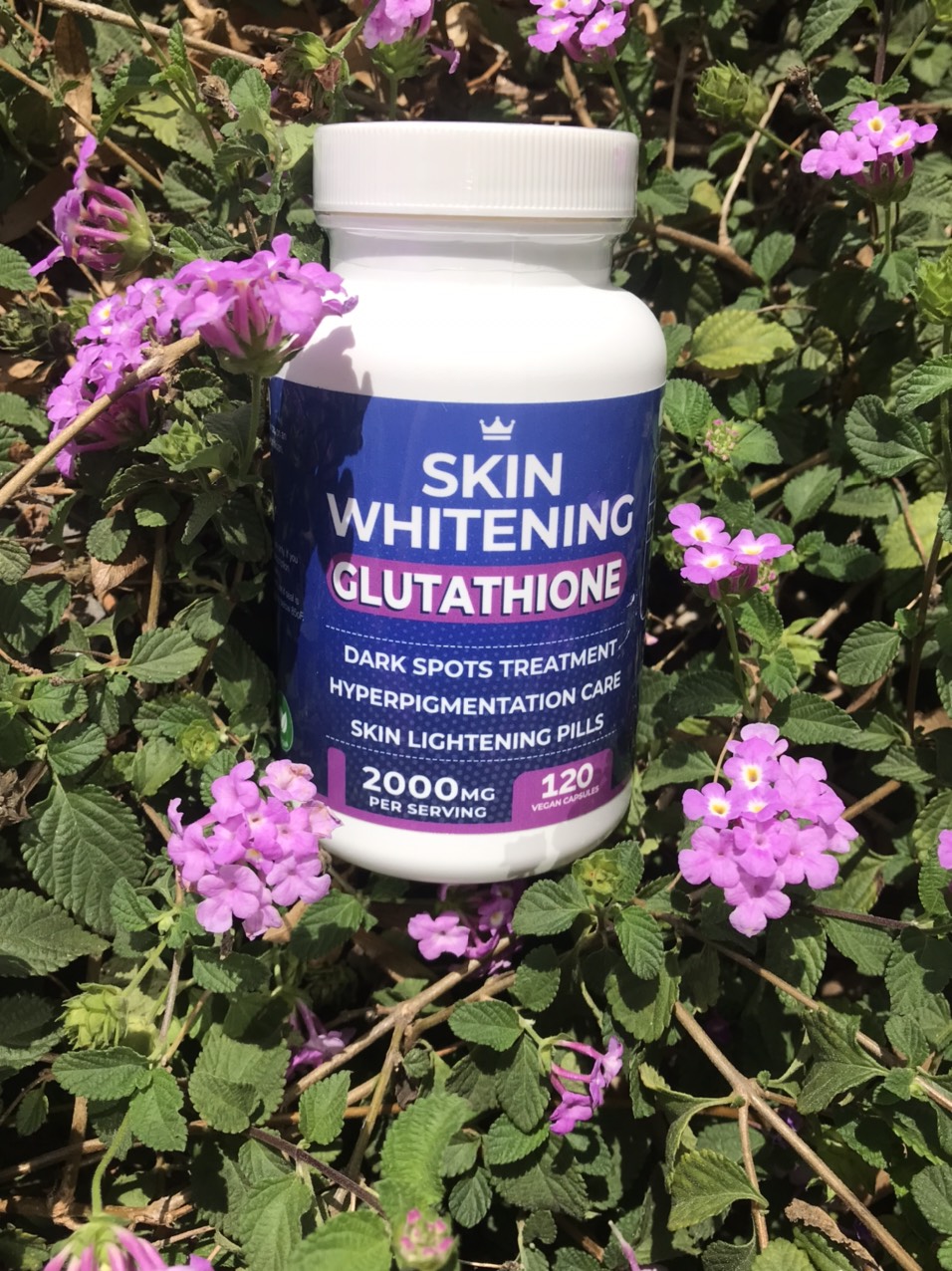 VIÊN UỐNG TRẮNG DA MỜ NÁM, TRỊ THÂM SẠM, SẸO MỤN, CHỐNG TĂNG SẮC TỐ VÀ LÃO HÓA DA  SKIN WHITENING GLUTATHIONE 2000MG( HỘP 120 VIÊN CON NHỘNG THUẦN CHAY )