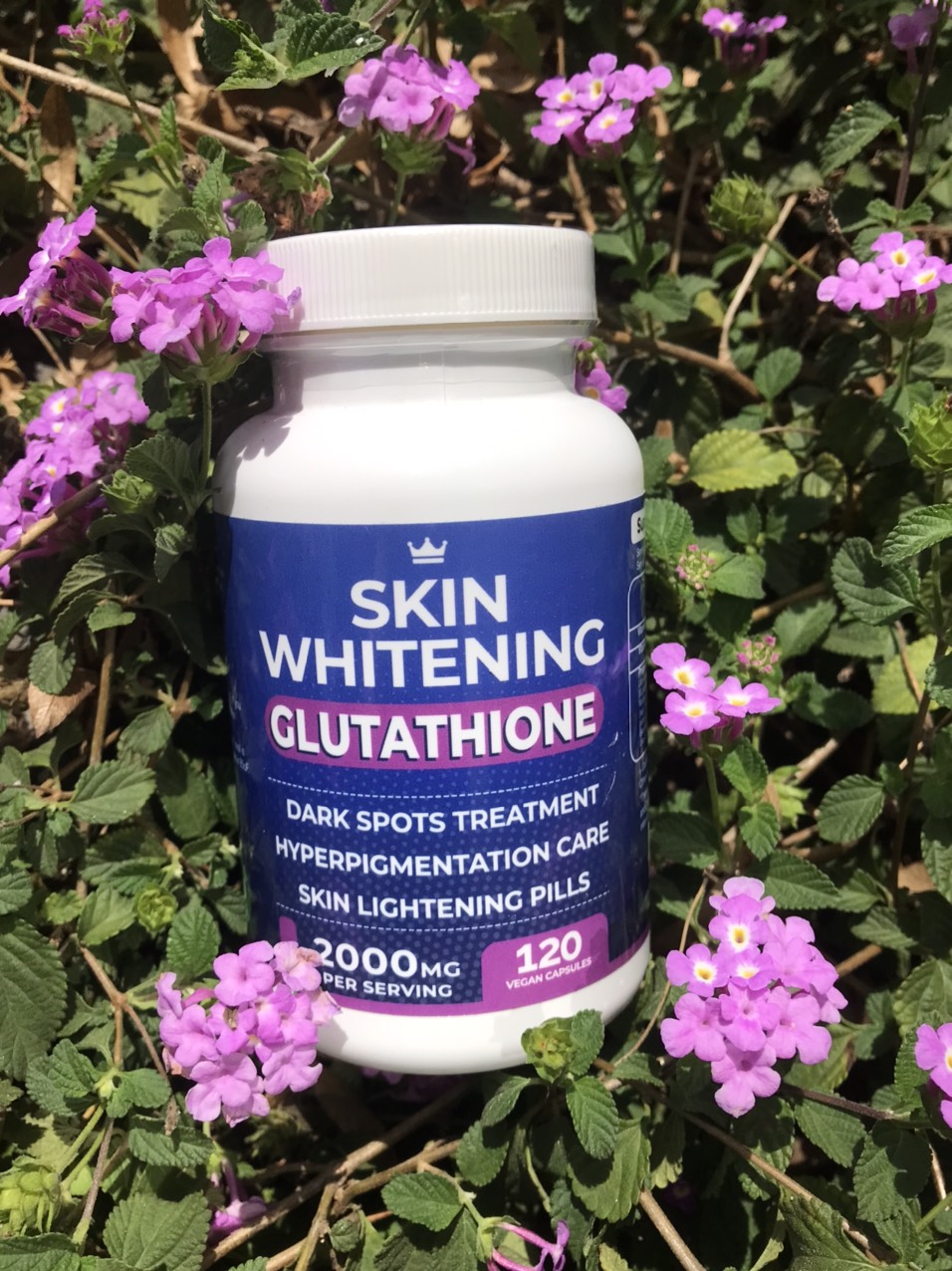 VIÊN UỐNG TRẮNG DA MỜ NÁM, TRỊ THÂM SẠM, SẸO MỤN, CHỐNG TĂNG SẮC TỐ VÀ LÃO HÓA DA  SKIN WHITENING GLUTATHIONE 2000MG( HỘP 120 VIÊN CON NHỘNG THUẦN CHAY )