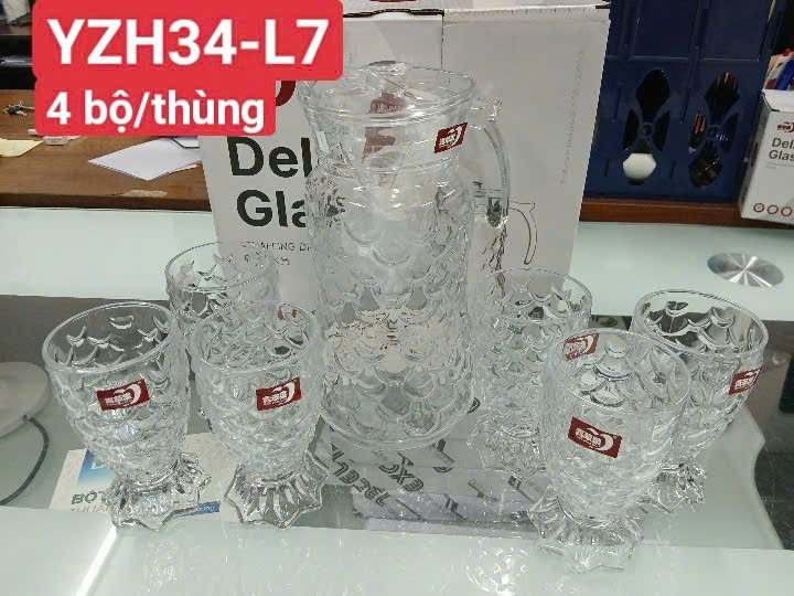 bộ ly bình vảy cá trắng