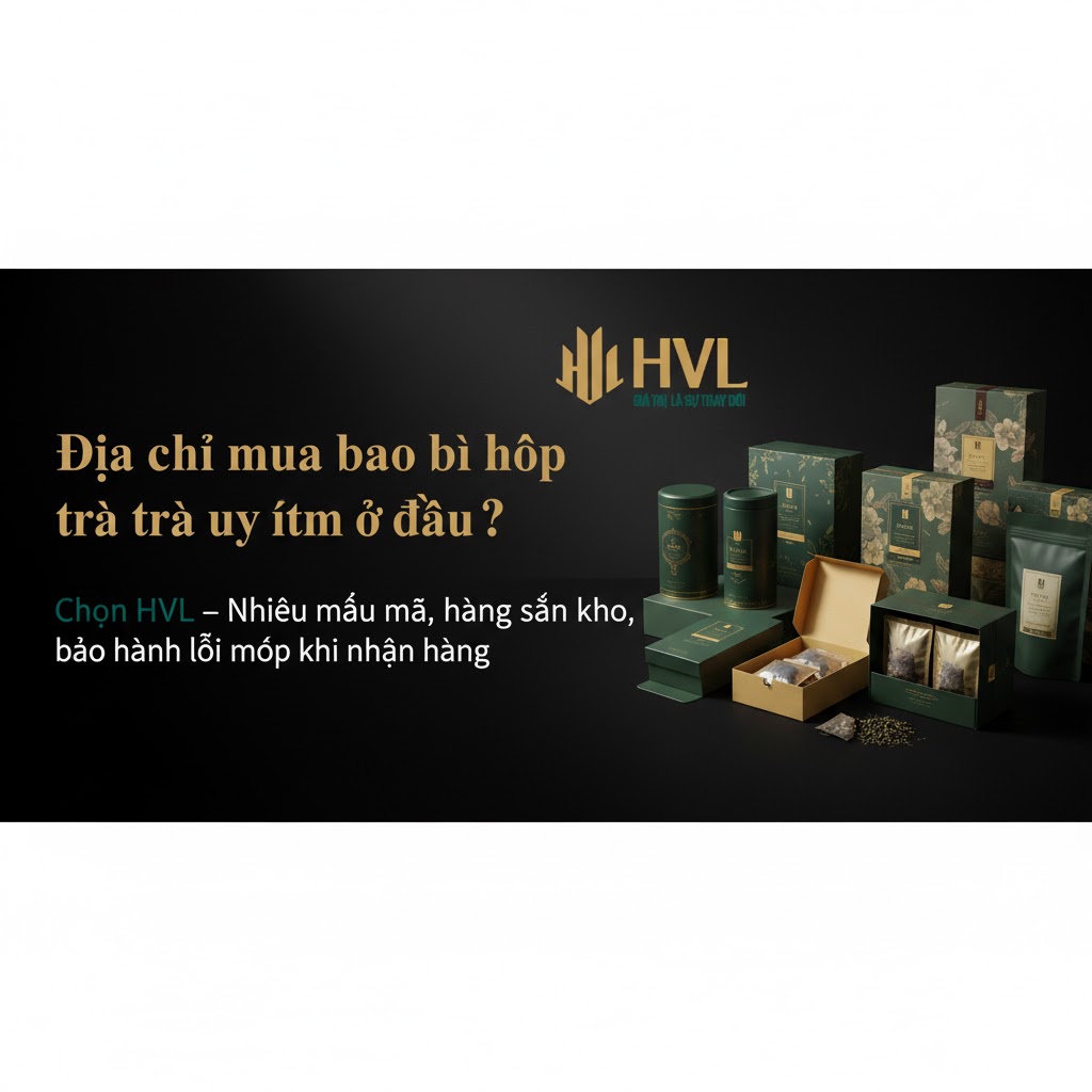 Địa chỉ mua bao bì hộp trà uy tín ở đâu? Chọn HVL – Nhiều mẫu mã, hàng sẵn kho, bảo hành lỗi móp khi nhận hàng