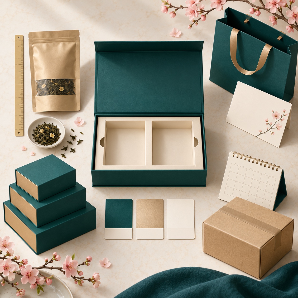 Minh họa các thông tin đặt hộp: kích thước, cấu phần, số lượng, nhận diện và lịch nhận