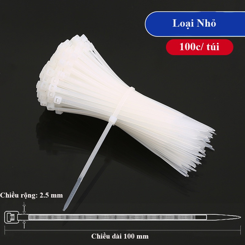 Dây rút nylon nhựa, dây thít cáp dùng cho lĩnh vực cây trồng 100c/túi ...