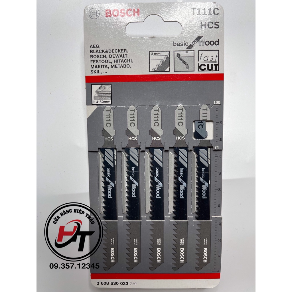 Lưỡi cưa lọng gỗ cưa sọc cắt lắp máy cầm tay BOSCH T111C vỉ 5 chiếc LCL ...