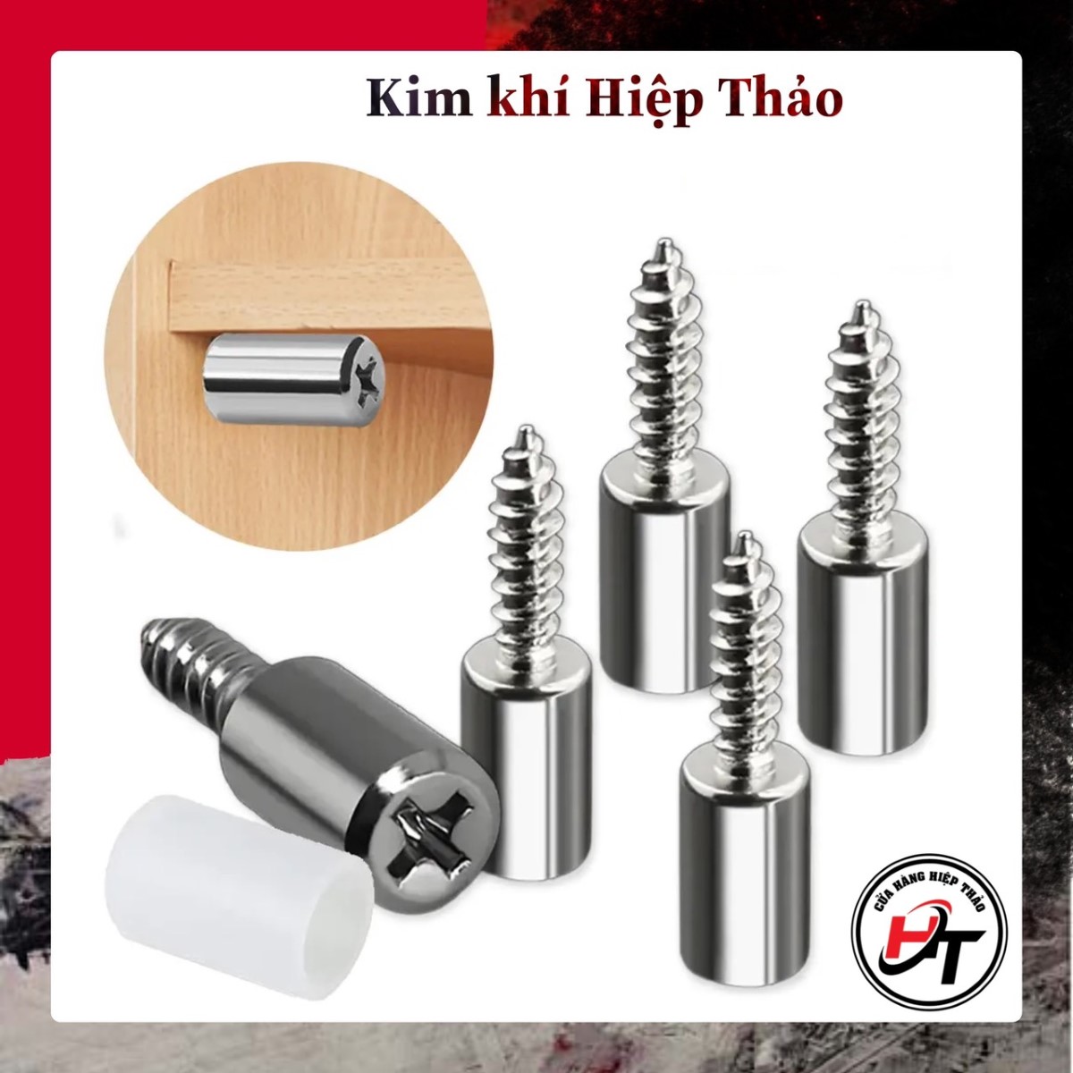 Conson Inox Chốt đợt cao su sắt đỡ kệ tủ gỗ di động inox CDCS Kim khí Hiệp Thảo