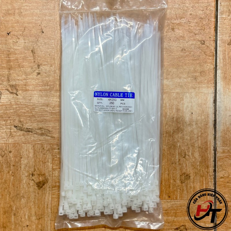 Dây rút nhựa lạt thít nhựa đen trắng Bó 100 cái 15cm 20cm 25cm 30cm ...