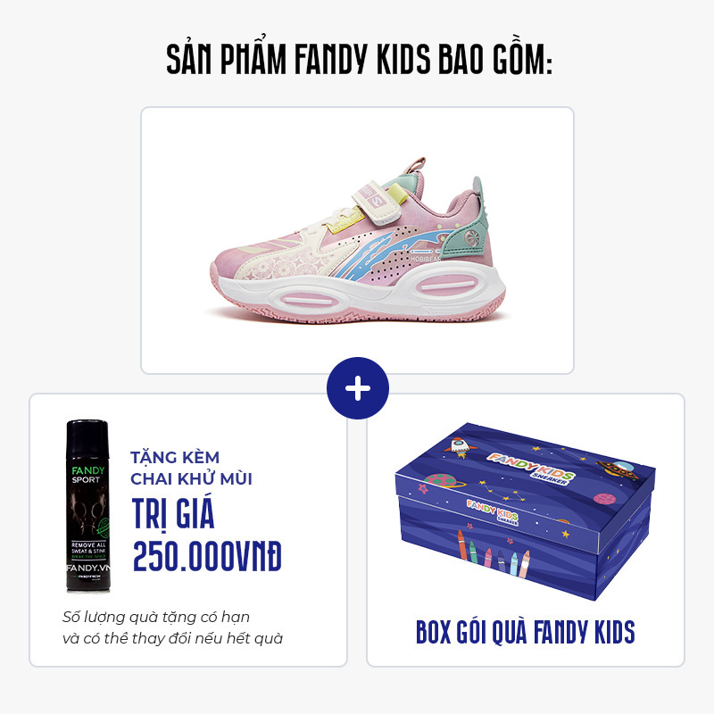 Giày bóng rổ trẻ em Fandy Kids Basketball TPR Pastel