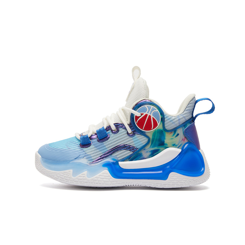 Giày bóng rổ trẻ em Fandy Kids Basketball Zero Sole Xanh Trắng