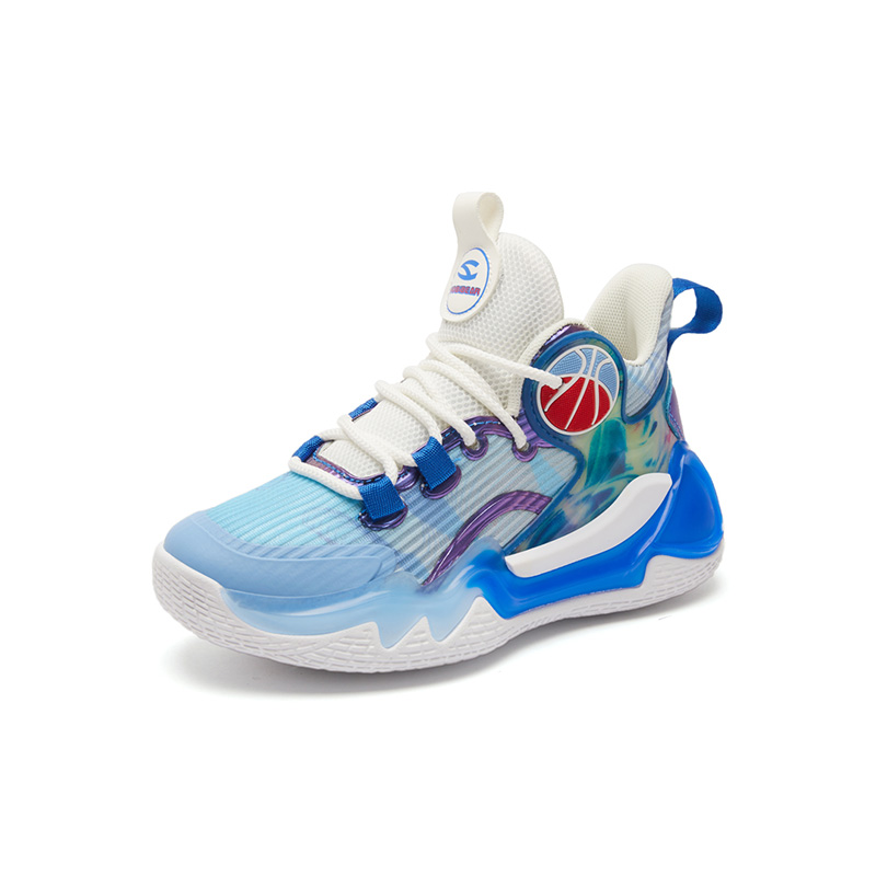 Giày bóng rổ trẻ em Fandy Kids Basketball Zero Sole Xanh Trắng