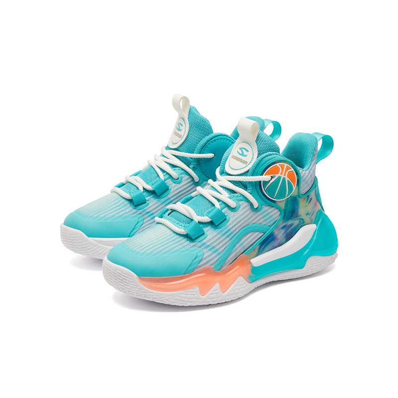 Giày bóng rổ trẻ em Fandy Kids Basketball Zero Sole Xanh Ngọc