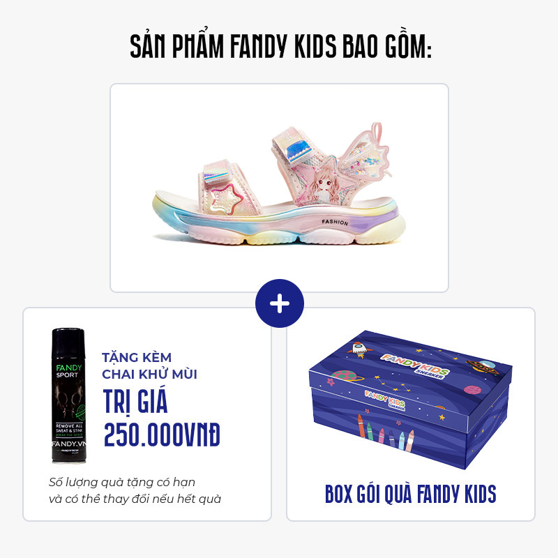 Giày Sandal trẻ em Fandy Kids Eva Rainbow Pastel