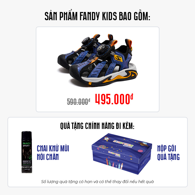 Giày Sandal trẻ em Fandy Kids Khóa vặn Eva Xanh GU7876