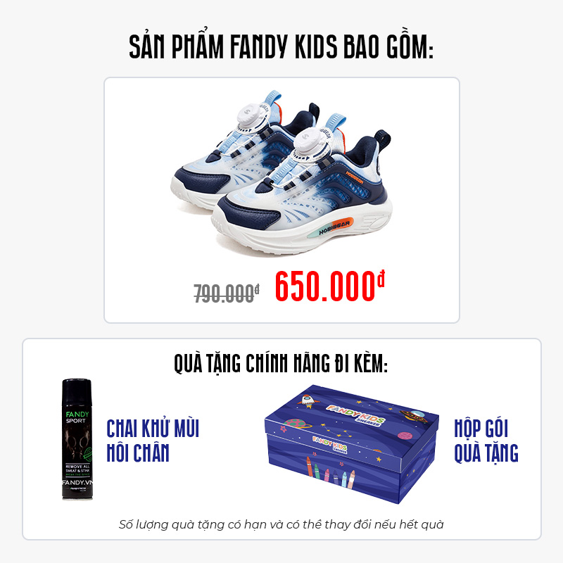 Giày thể thao trẻ em Fandy Kids Eva Khóa vặn Xanh AS8031G