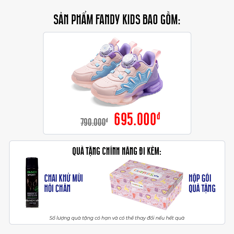 Giày thể thao trẻ em Fandy Kids Eva Air Khóa vặn Pastel GS8077G