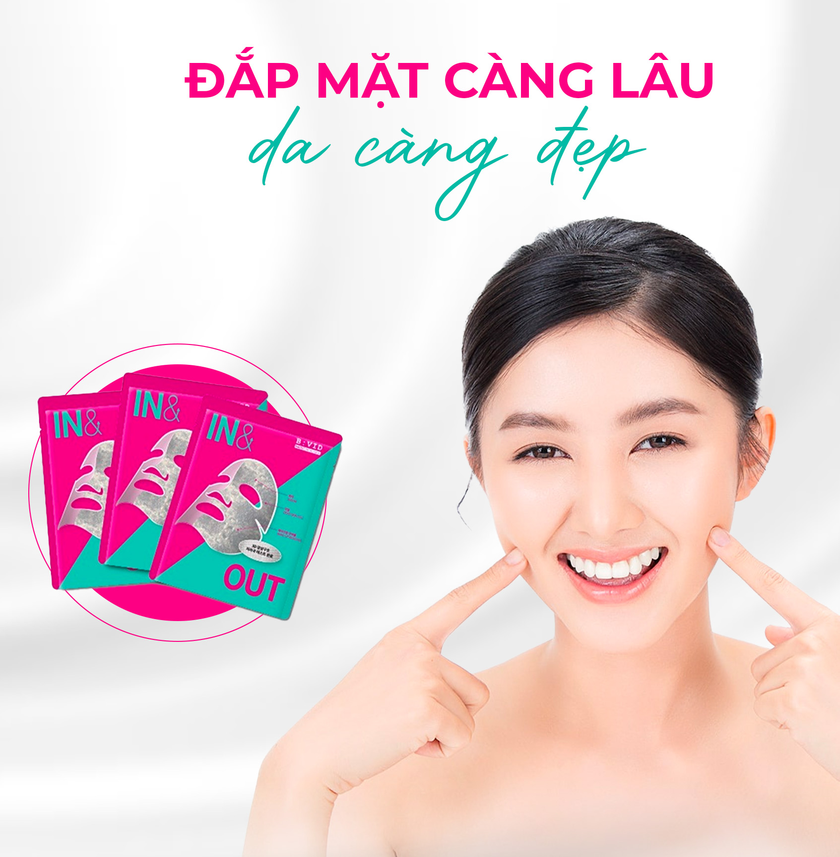 “ĐÁNH BAY” SỢI BÃ NHỜN CÙNG BỘ ĐÔI MẶT NẠ B:VID IN&OUT