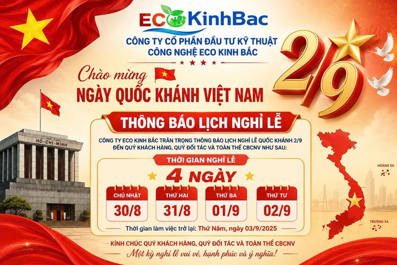 ECO KINH BẮC – THÔNG BÁO NGHỈ LỄ QUỐC KHÁNH 2/9