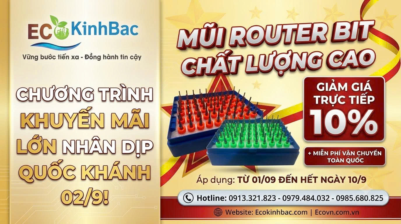 MỪNG ĐẠI LỄ 02/9 – KHUYẾN MÃI LỚN MŨI ROUTER BIT PCB