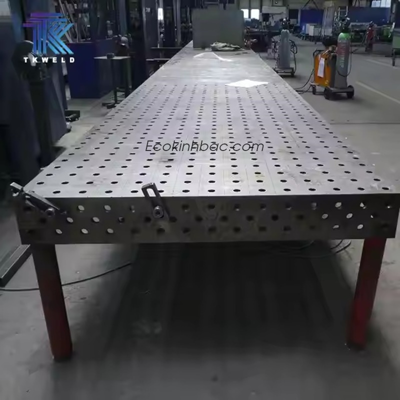 Bàn gá hàn bằng gang kích thước 2000x1000 lỗ D16.