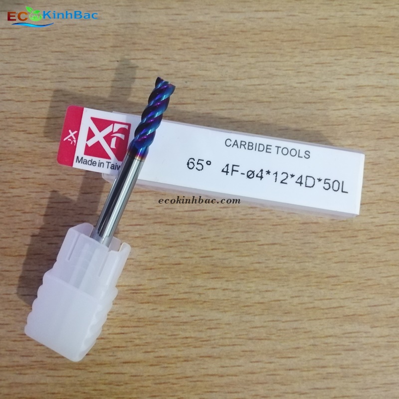 Dao Phay Ngón  D4*D4*50 4F-65HRC Phủ Nano – Gia công sau nhiệt.